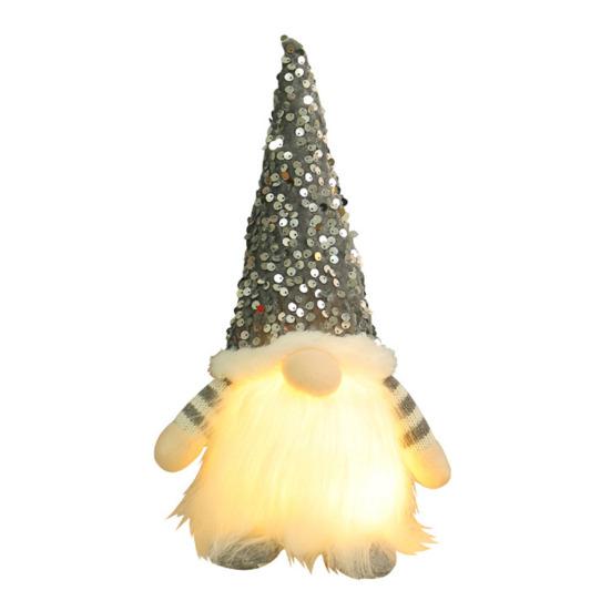 Рождественский гном, кукольное украшение, светящаяся плюшевая фигурка гнома, безликий гном с огнями, украшение для каминной полки праздничного стола