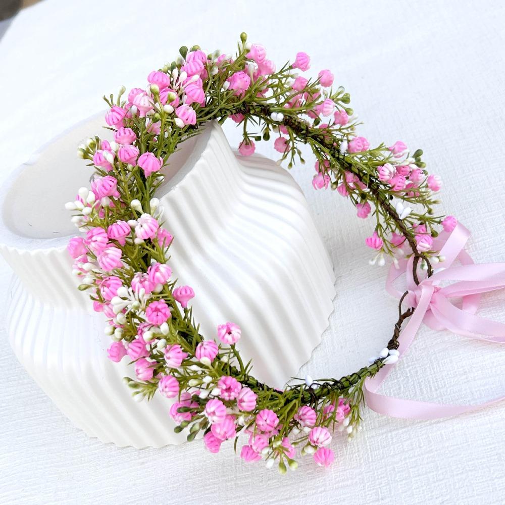 Simulated Flower Floral Headband Korean Style Bridal Wreaths Sweet Wedding Headpiece Girl