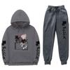 Мужской оверсайз комплект из худи и штанов Streetwear Повседневный образ с боковыми карманами
