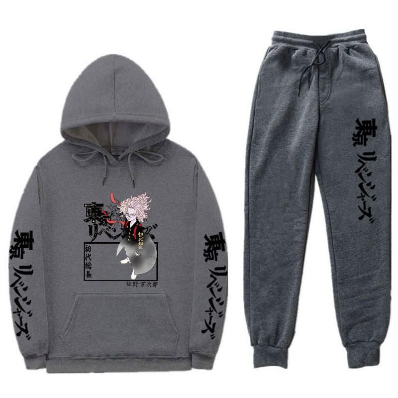 Мужской оверсайз комплект из худи и штанов Streetwear Повседневный образ с боковыми карманами