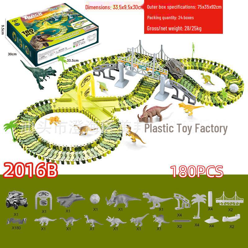 Электрическая игрушка-трековая трасса для динозавров с колесом обозрения для детей