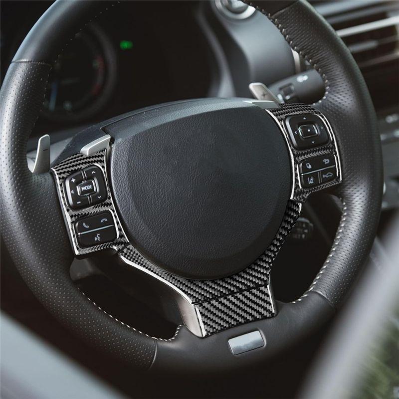 Ingenious-For Lexus RC 2015-2020 Carbon Fiber Car Steering Wheel Control Cover Trim Accessory For RC200T RC300 RC350