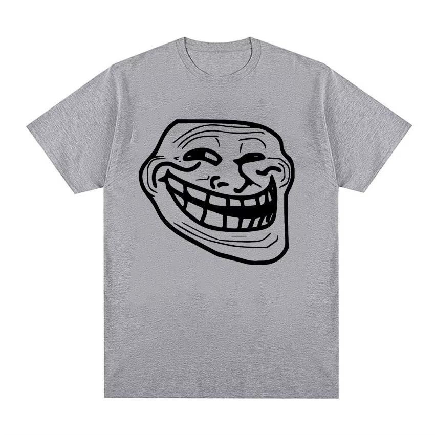 2026 Short Sleeve Cotton TShirts For Unisex And Unisex Funny Memes Retro Fashion Troll Face Angry Unisex Harajuku Streetwear