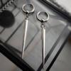 1Pair Punk Hip Hop Silver Color Rivet Drop Earrings For Women Men Gothic Metal Geometric Cone Pendant Earrings Y2K Party Jewelry