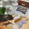 Tiger Print Faux Cashmere Floor Mat With Shaped Design For Bedroom Use