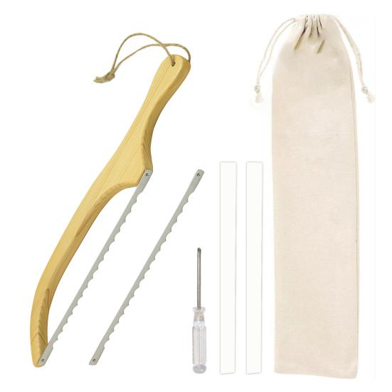 Хлеборезка с зубчатым лезвием из нержавеющей стали, деревянной ручкой, лучковая пила для хлеба, домашнего хлеба на закваске, рогалики, пищевая скрипичная лучковая пила для хлеба