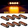 4LED Amber/Red Oval Clearance Side Tail Turn Lamp Truck RV Light Pick-Up Trailer
