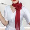 Chiffon Satin Long Scarf Flower Decor Breathable Versatile Beach Shawl Sun Protection Chiffon Shawl Daily Wear