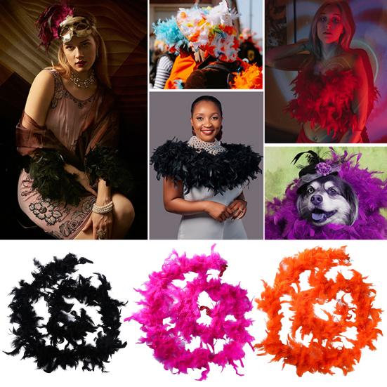 Шарф-боа из перьев, цветные перья индейки, тонкий шарф, легкий, приятный на ощупь, длинный шарф, аксессуары для вечеринок, выступлений