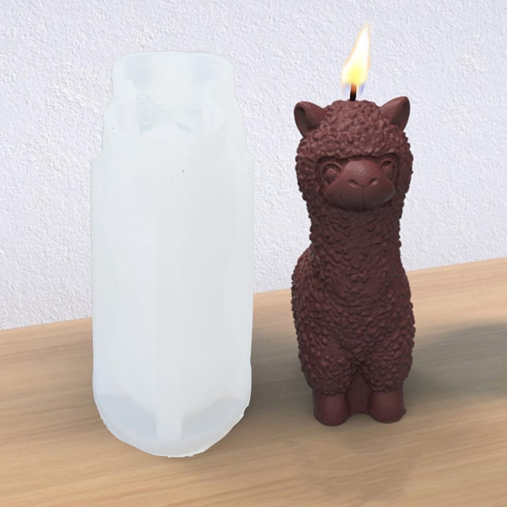 3D Alpacas Silicone Mold Plaster Scented Candle Resin Molds Aromatherapys Candles Epoxy Casting Molds Animal Decoration