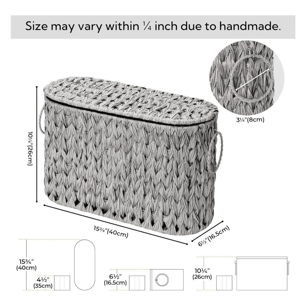 Water Hyacinth Toilet Paper Storage Baskets Large Capacity Wicker Woven Wicker Baskets Household with Lids
