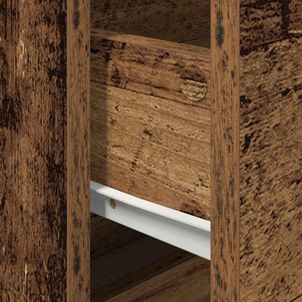 vidaXL LED Nachttisch Wandmontage Altholz 50x39x41 cm