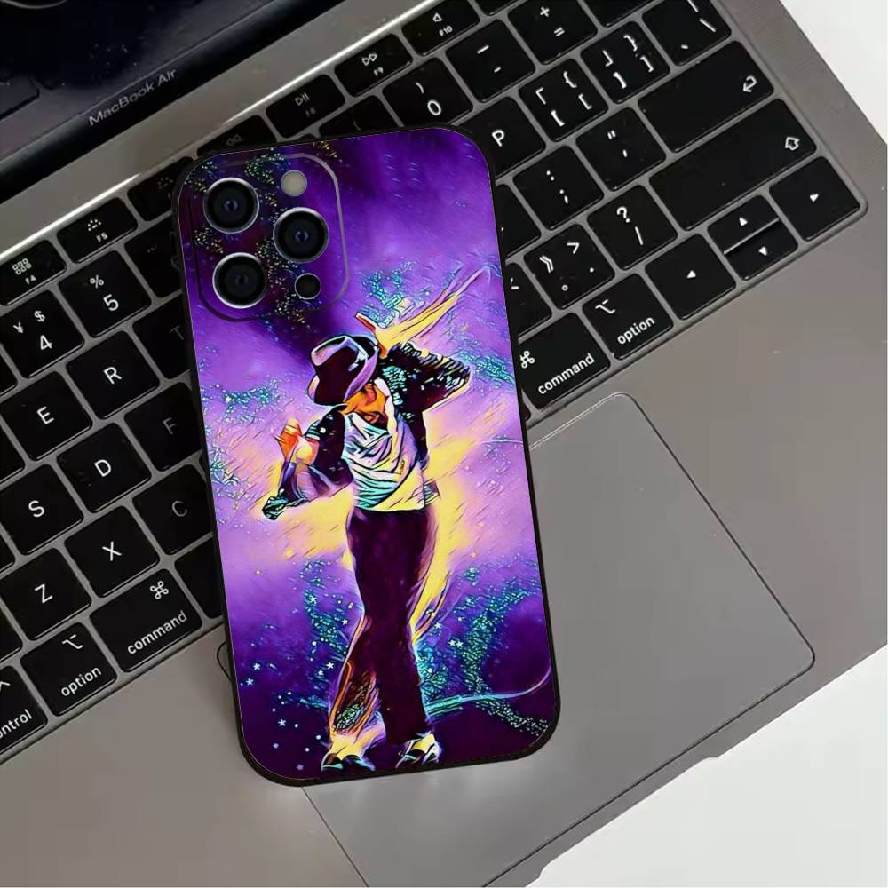 Cute Cartoon M-Michael J-Jackson Phone Case For iPhone 17,16,15,14,13,12,11 Plus,Pro Max,XS,Soft Silicone Black Cover