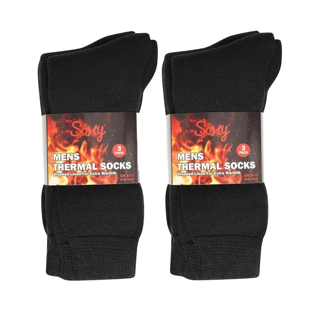 Soxy Mens Brushed Thermal Socks (Pack of 6)