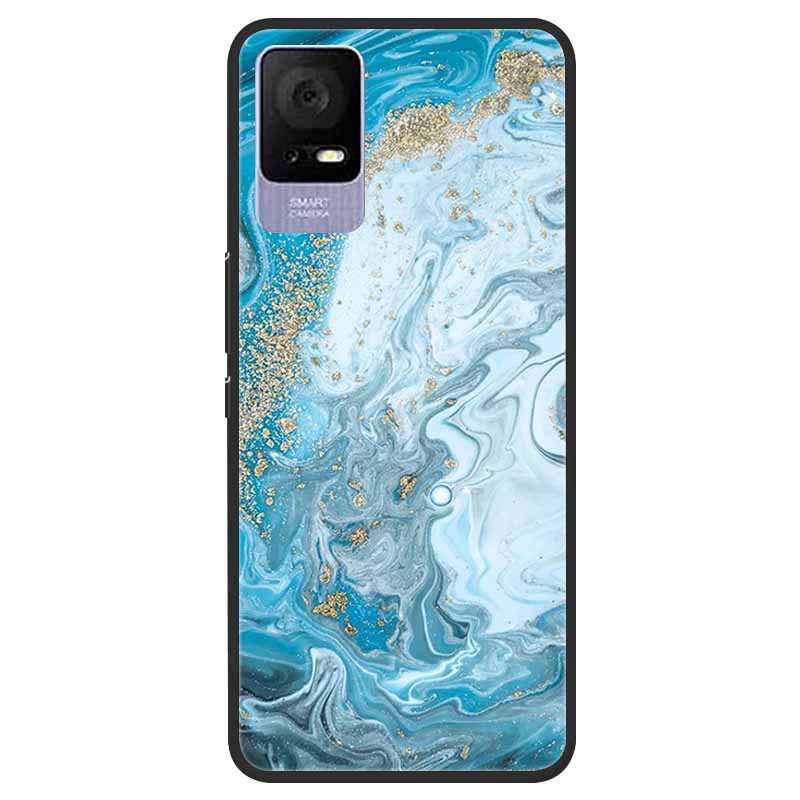 For TCL 405 / 406 / 408 / T506 Case Flower Marble Black Bumper Soft TPU Silicone Cover for TCL 408 405 Phone Cases Lovely Capas