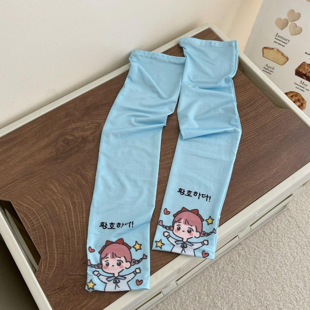 Driving Sunscreen Cartoon Arm Sleeves Cooling Sleeves Ice Silk Sleeve Sun Protection Sleeves