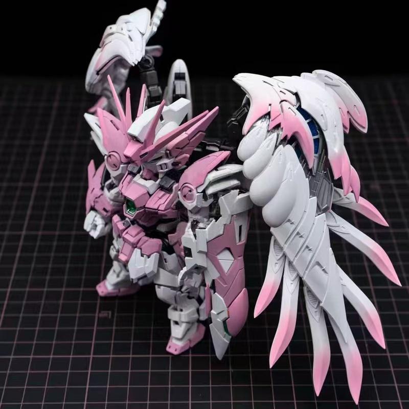 Новый MGSD Wing Zero Ew Снежно-белый Вишнево-розовый Предварительно окрашенная версия Сборная модель Набор Модели для сборки Фигурки Пластиковые игрушки Подарки