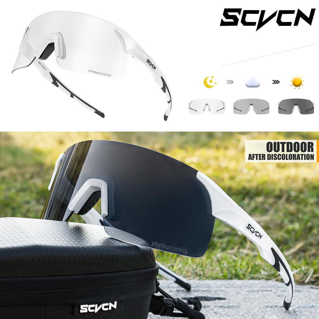 Scvcn Фотохромные Солнцезащитные Очки для Велоспорта Синие Наружные Спортивные Очки для Велосипеда Красные Мужские Очки для MTB Рыбалки Очки для Велосипеда 2024