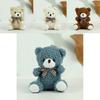 Cute Brown Plush Teddy Bear Keychain Soft Coral Fleece Adorable Keyring For Gifts