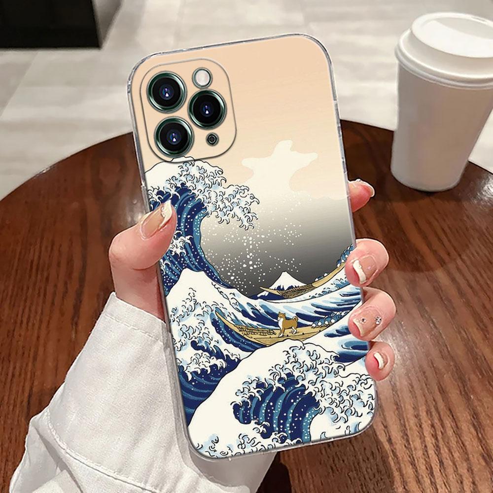 Японская культура Волна Дракона Аниме Чехол Для Apple iPhone 17 16 15 14 13 12 11 Pro Max 16 Plus 16E 17Air 17Pro Чехол для телефона Funda