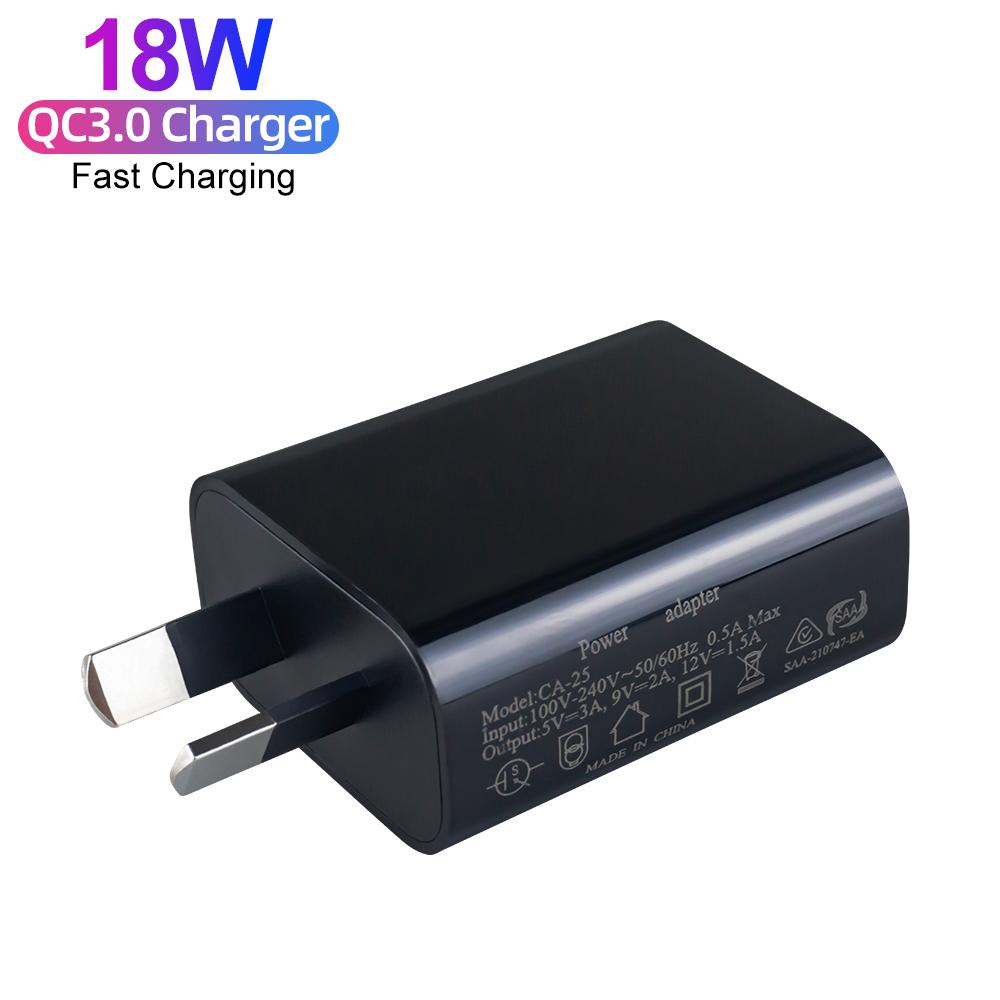 AU Plug Phone Charger QC 3.0 USB Travel Wall Quick Fast Charger Wall Charger