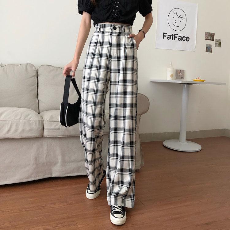 Женские Широкие брюки в клетку, размер: M-XL, цвета в ассортименте