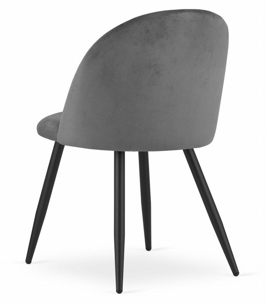 BELLO chair - dark gray velvet / black legs x 2