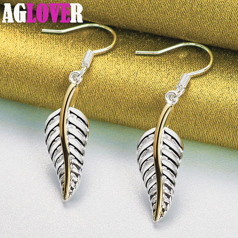 Очаровательные серьги из стерлингового серебра 925 пробы с перьями