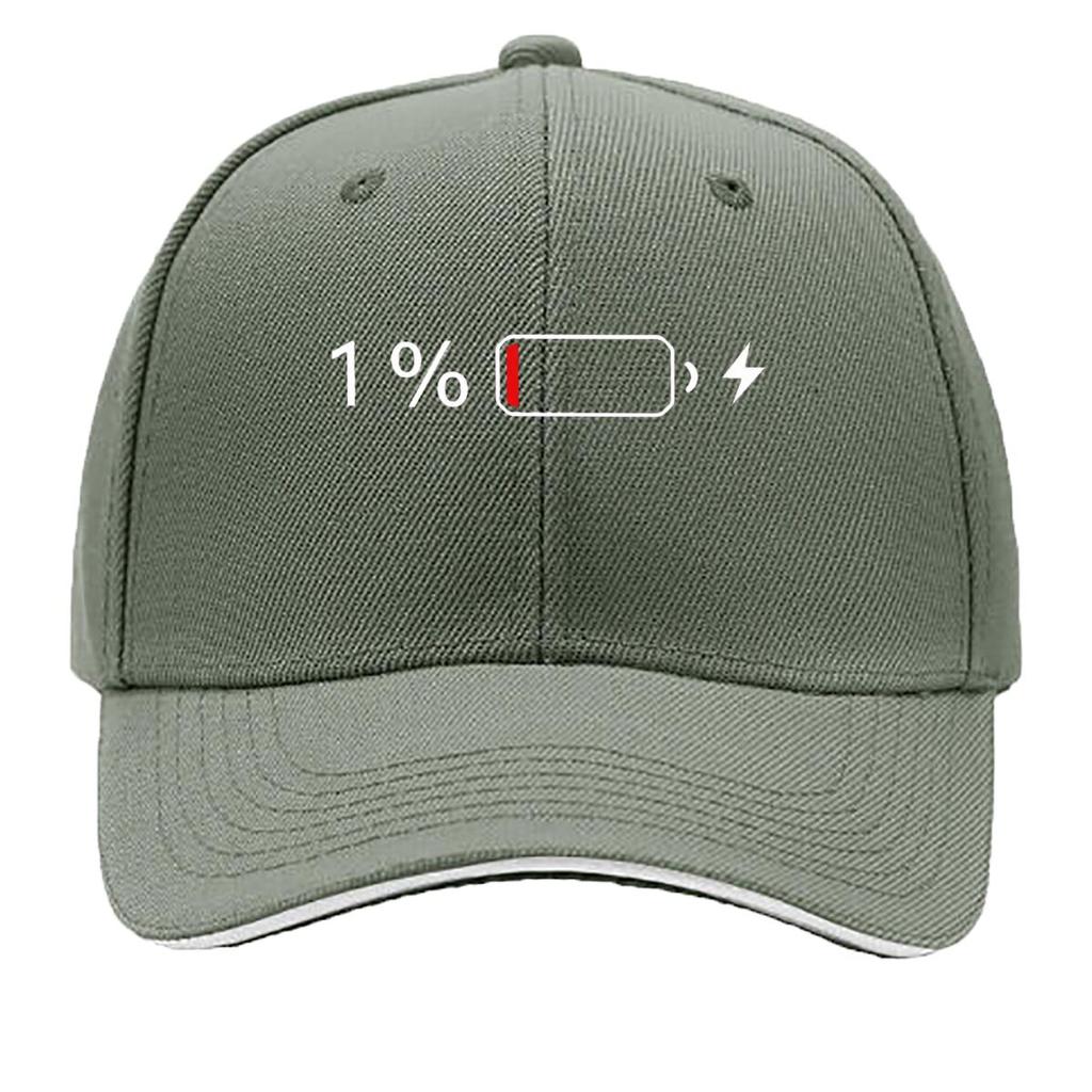 Low Battery Red Bar Outline Graphic Sandwich Baseball Cap Sun Cap Outdoor Workouts Hat