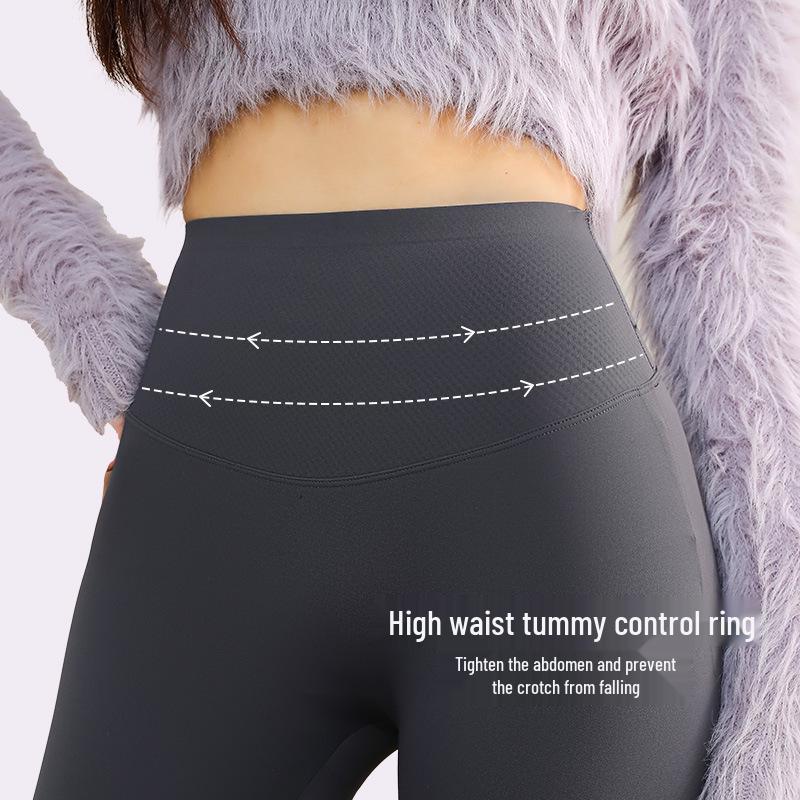 Женские брюки-шарк с флисовой подкладкой: 2024 Утепленные леггинсы для йоги толстого черного золота для осени/зимы