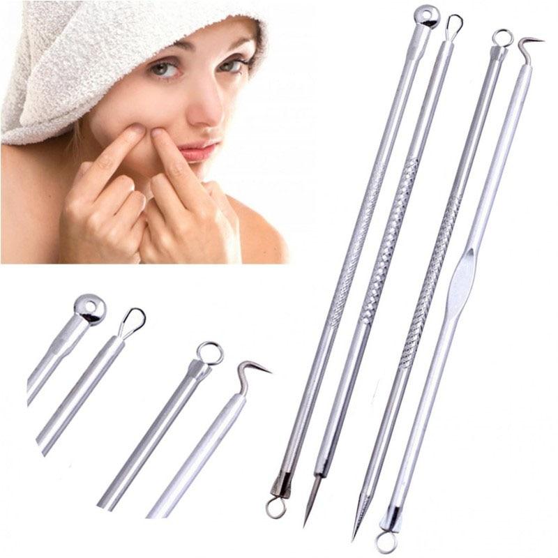 4 шт., игла от прыщей с двойной головкой из нержавеющей стали, специальная игла для ухода за кожей от прыщей и прыщей