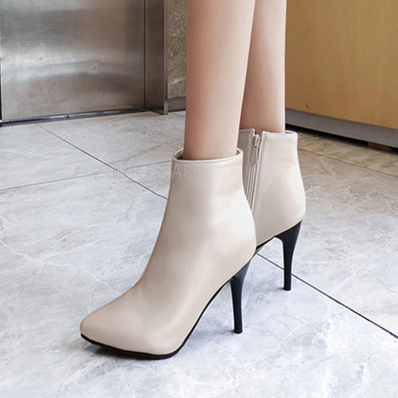 Модные женские ботильоны фиолетового и черного цвета, короткие ботинки, женские водонепроницаемые туфли на высоком каблуке с острым носком, вечерние туфли для женщин