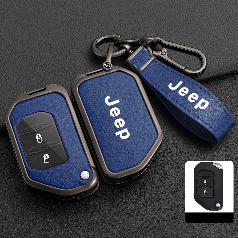Fashion Remote Car Key Case Cover Shell Fob Protector Bag For Jeep Wrangler Gladiator JL JLU Rubicon Sahara JLU JT 2018-2022 AJV1