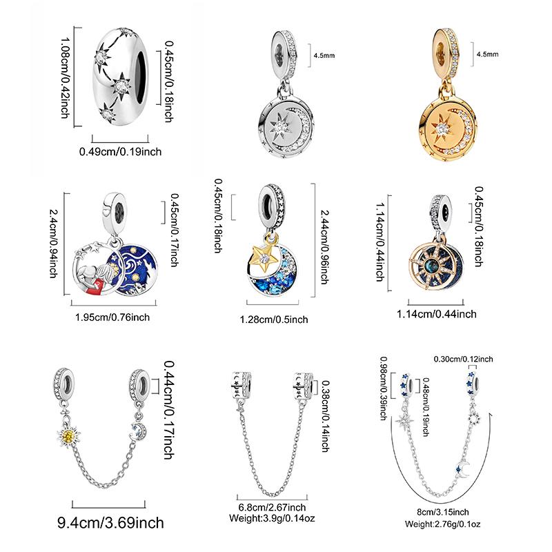 Медь Милые Шармы-Бусины Серии Звезда Луна Подходят для Изготовления Браслетов-Браслетов DIY Подарок Высококачественной Бижутерии для Женщин