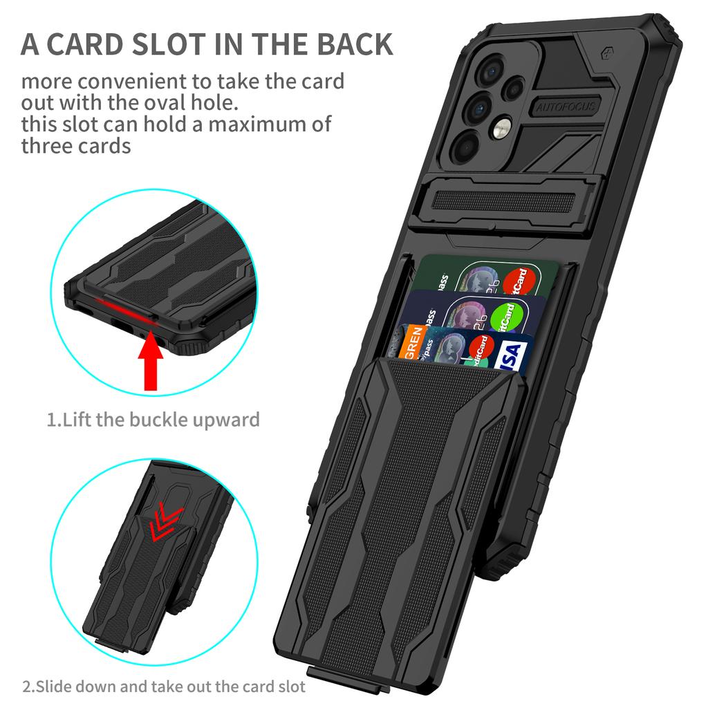 Card Pocket Stand Protective Case For Samsung Galaxy A52s 5g A 52s A52 S22 Ultra S21 Plus A12 A13 A22 A32 A72 A53 A73 A33 Cover