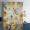 Винтажные сельские древесные растения, подсолнухи, пчелы, оконные тюлевые шторы для гостиной, отеля, роскошные украшения, прозрачные шторы