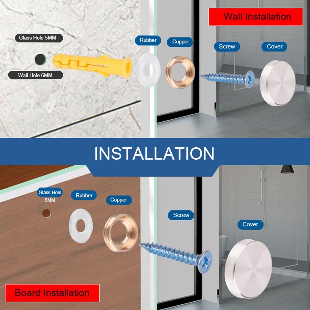 8 шт./комплект болтов, декоративный винт для зеркала, нержавеющая сталь, декоративные зеркальные крепежи для стекла