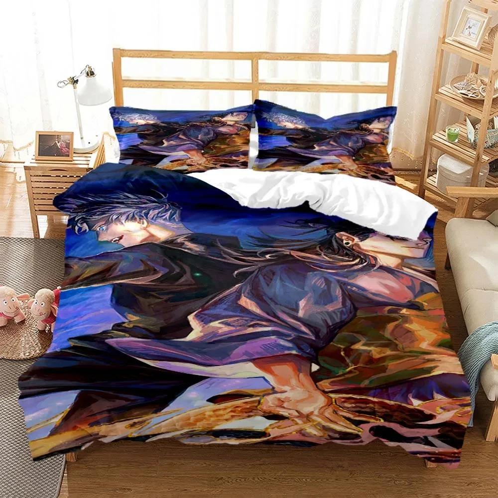 Постельное белье с рисунком аниме дзюдзюцу кайсен с 3D-печатью, комплект постельного белья размера «queen size», мягкий и удобный, индивидуальный комплект постельного белья размера «king size»