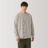 MUJI Milan Rib Size AB1NFA4A Men's Double-Knit V-Neck Cardigan, Gray, XS,
