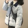 Новая зимняя синяя хлопковая куртка Женский аромат Супер милая тонкая хлопковая куртка Хлопковая куртка