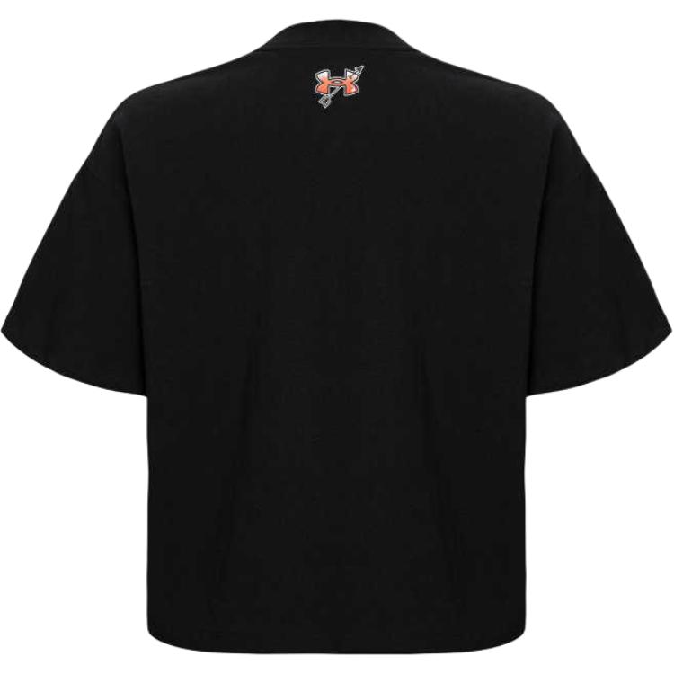 Under Armour Свободный крой, графические принты, тренировочные футболки, женские топы, черный цвет 1379949-001