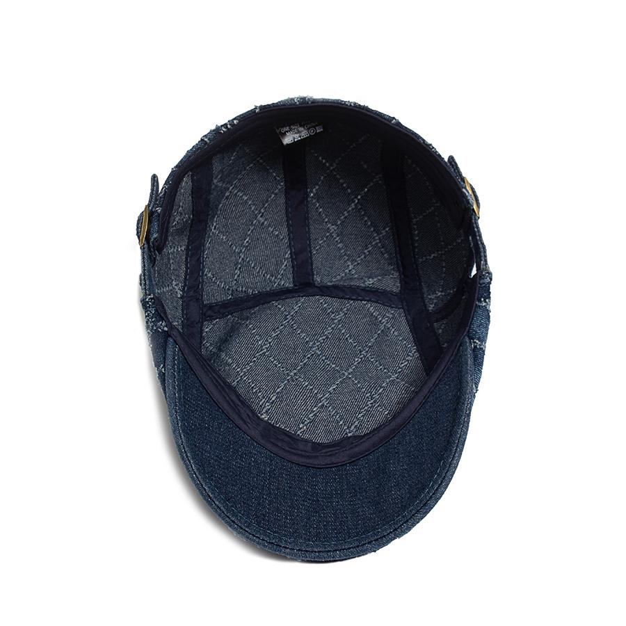 Джинсовая клетчатая винтажная мужская берет из стираного хлопка, женская берет в стиле ретро, повседневная однотонная плоская кепка, летняя кепка с солнцезащитным козырьком, регулируемая