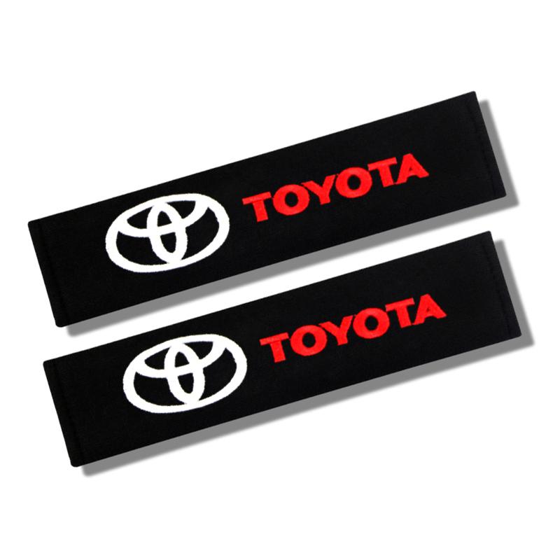 2pcs Car interior stickers Seat Belt Cotton Safety Belt Shoulder Cover for Toyota Corolla Camry Rav4 Yaris Hilux Prius Auris