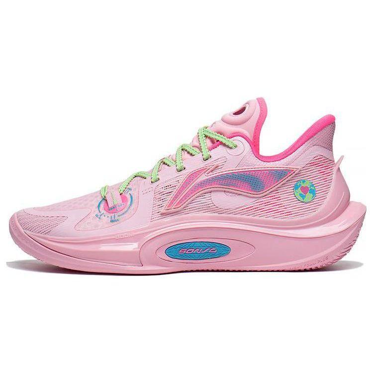 Li-Ning Sonic 11 Earth Day Edition Basketball Shoes With Enhanced Lateral Support And High Traction Stability Men Sneakers Pink ABAT021-4
