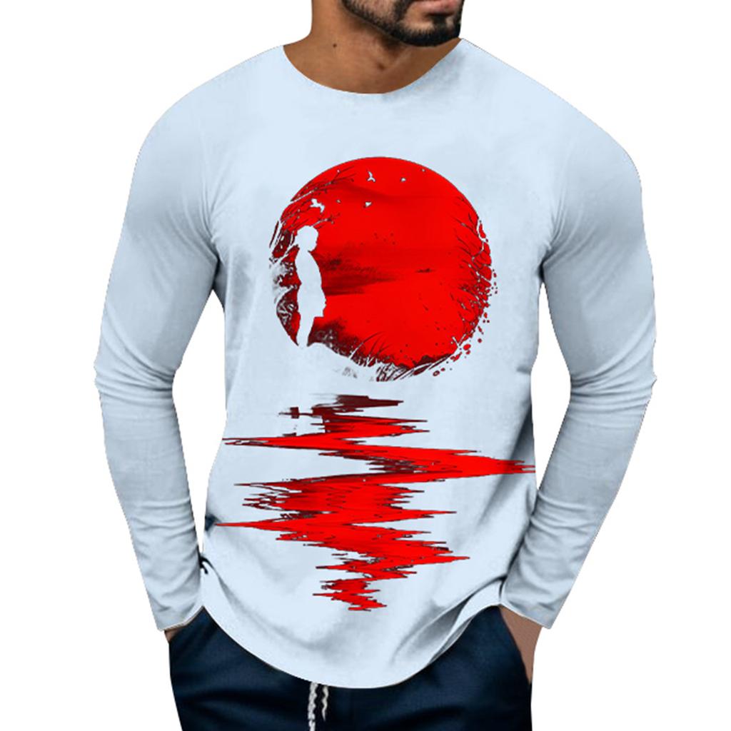 Персонализированная 3D цифровая печать отпечатка руки мужская футболка с длинными рукавами универсальный модный топ
