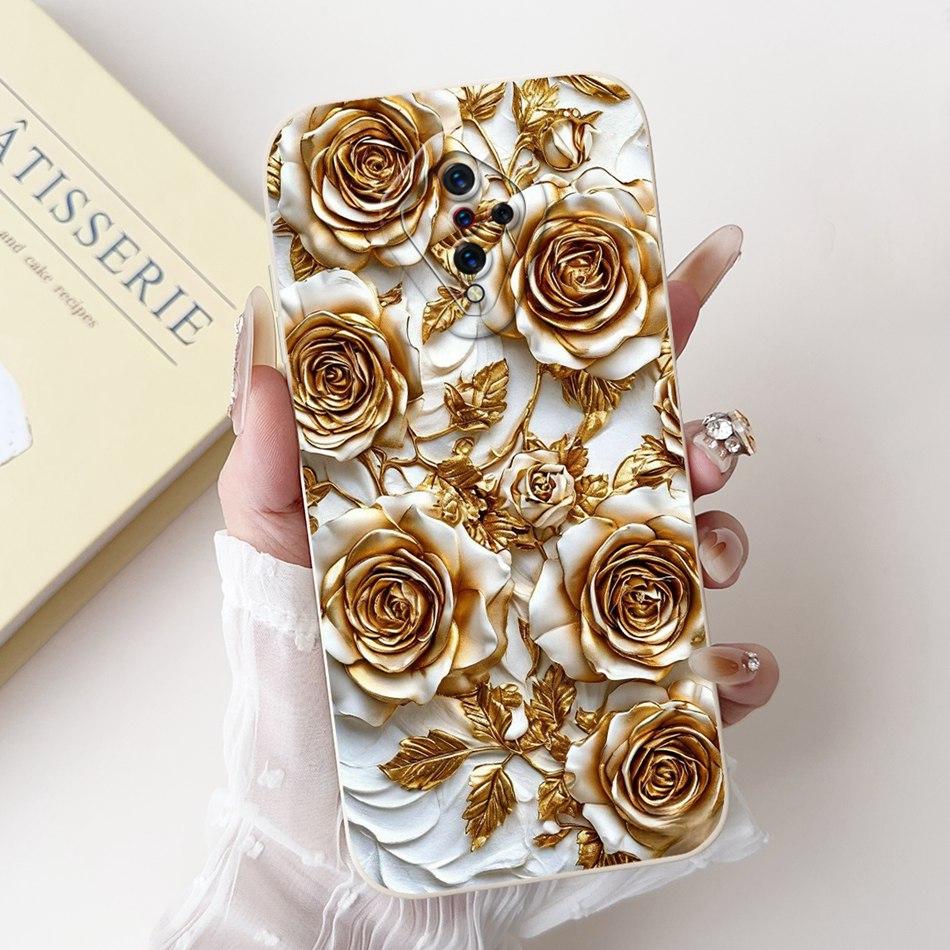 For Vivo S1 Pro (1920) / S1 (1907) Beautiful Bow Rose Painting Phone Case For Vivo S1 S1Pro Soft Silicone Shockproof Cases