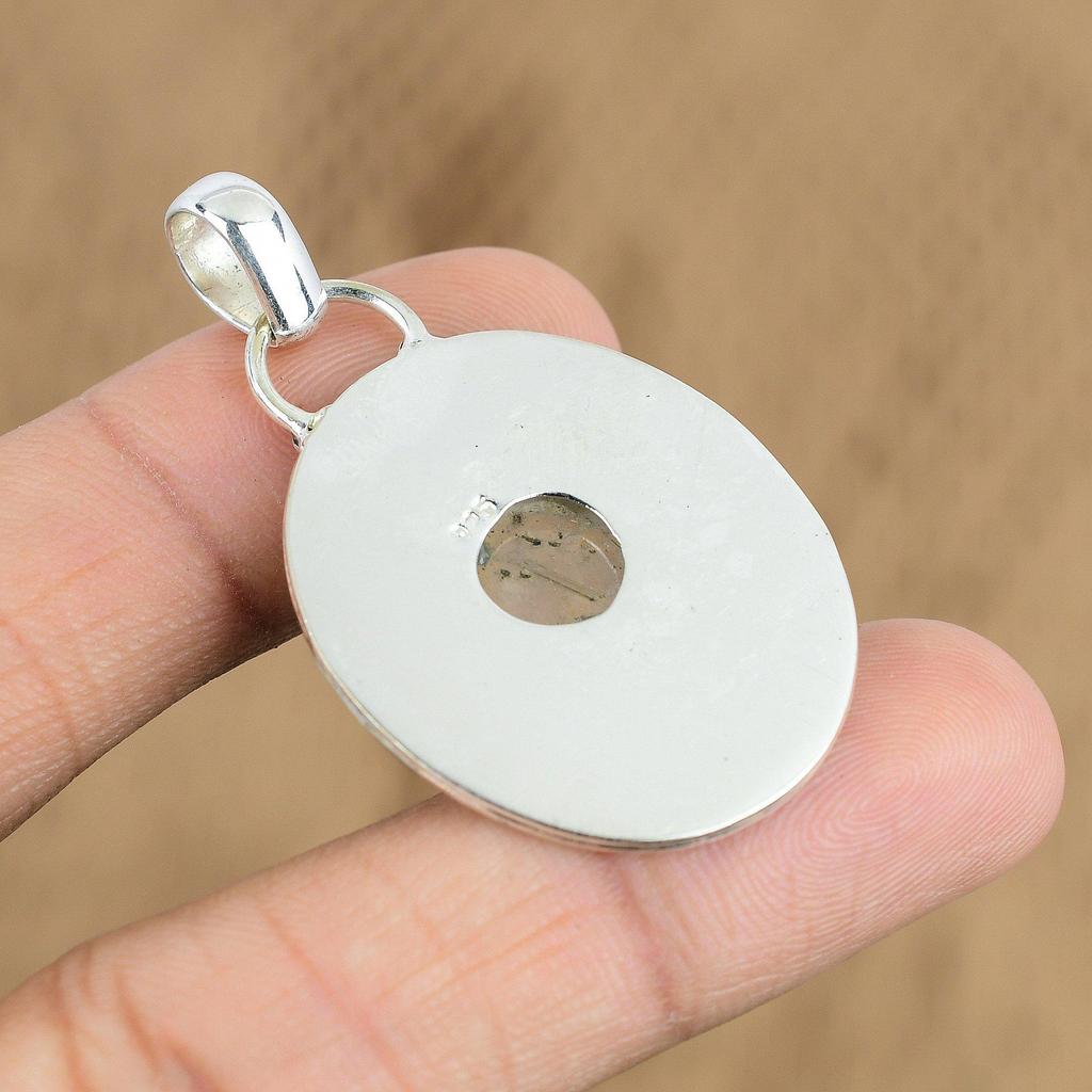 Mothers Day Sale Golden Rutile Gemstone 925 Sterling Silver Wife Pendant Jewelry