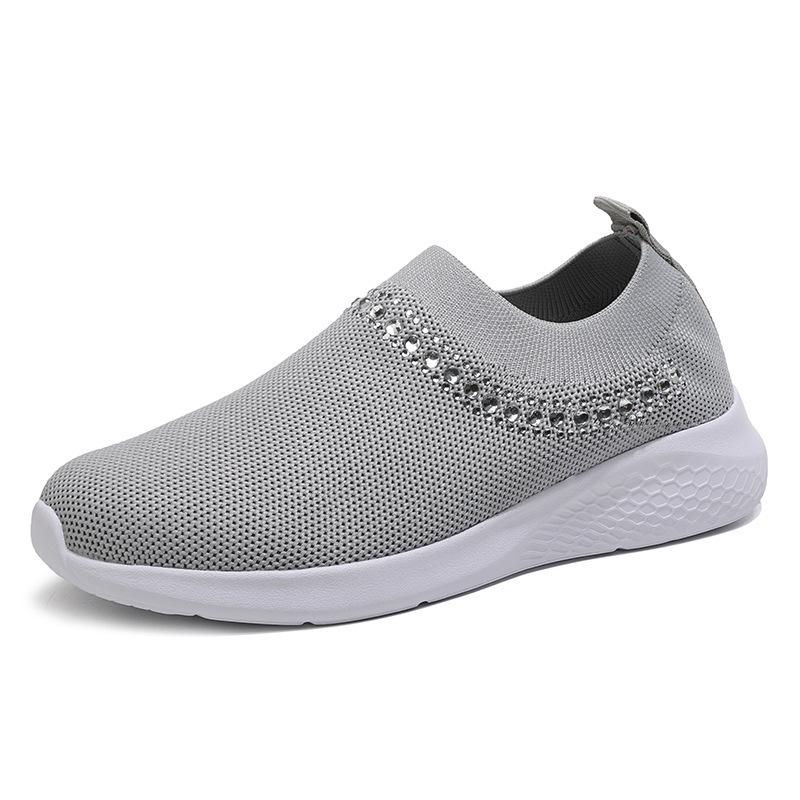 Женские туфли на плоской подошве Slip On Shoes For Women Sock Sneakers Fashion Crystal Ladies Shoes Casual Sock Sneakers Zapatos De Mujerjhu7