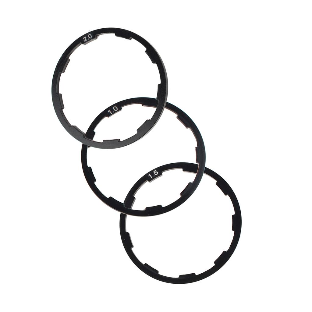 3 Pcs 1mm+1.5mm+2mm Bike Flywheel Hub Spacer Bicycle Bottom Bracket Axle Washer Gasket