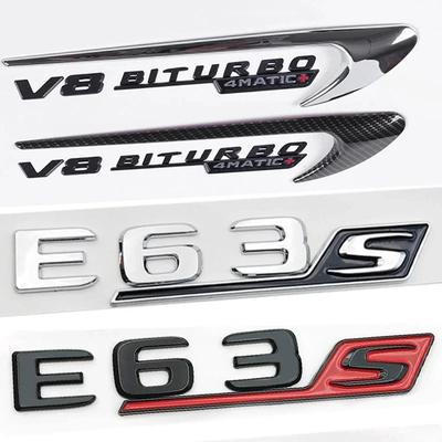 3D буквы для автомобилей E63S AMG W212 W213, наклейка на задний багажник, значок отделки крыльев V8 Biturbo 4matic, эмблема, логотип, аксессуары
